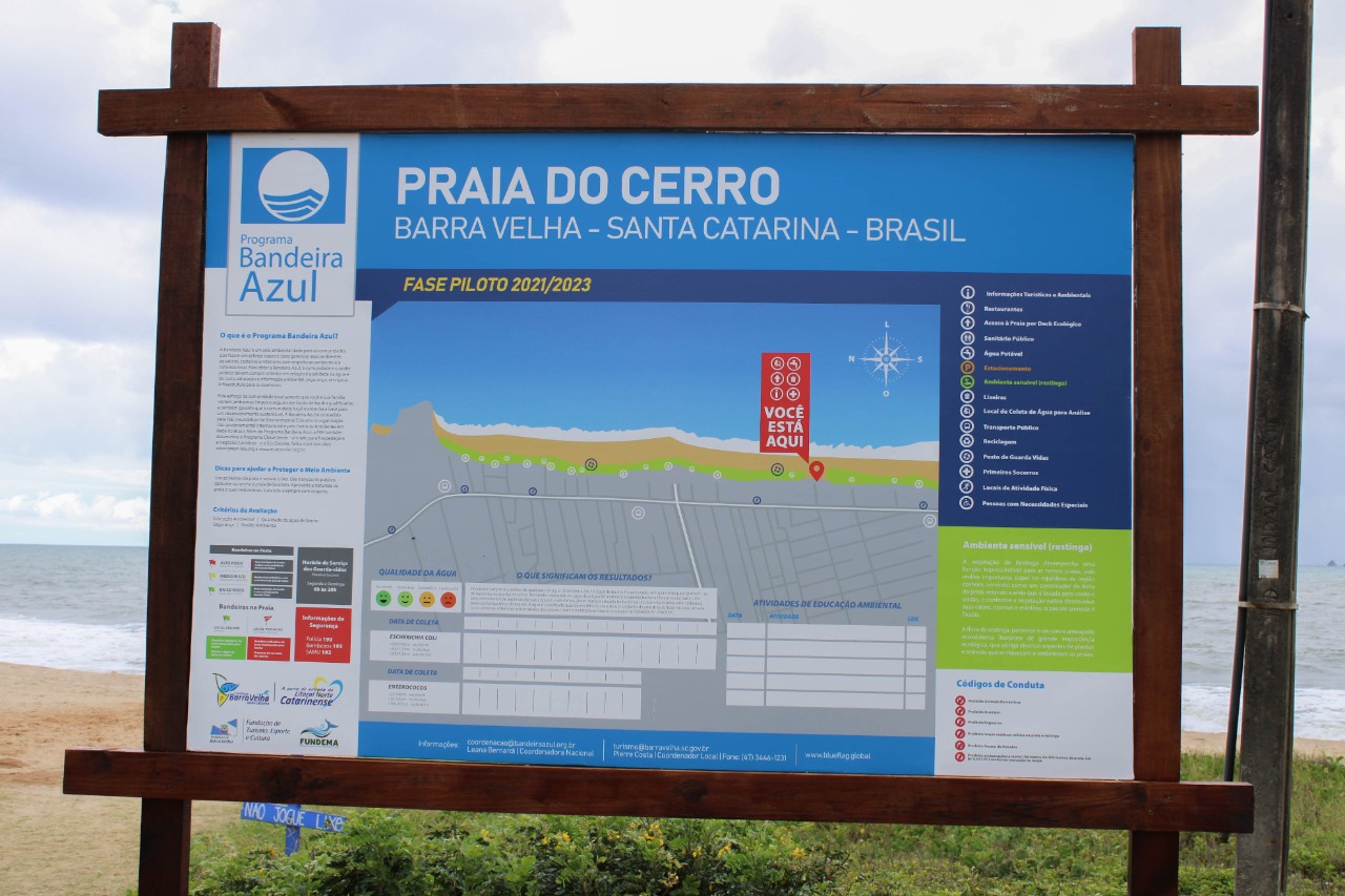 Placa de acompanhamento das recomendações foi inaugurada na orla da praia do Cerro. Foto: Fernando Schroeder